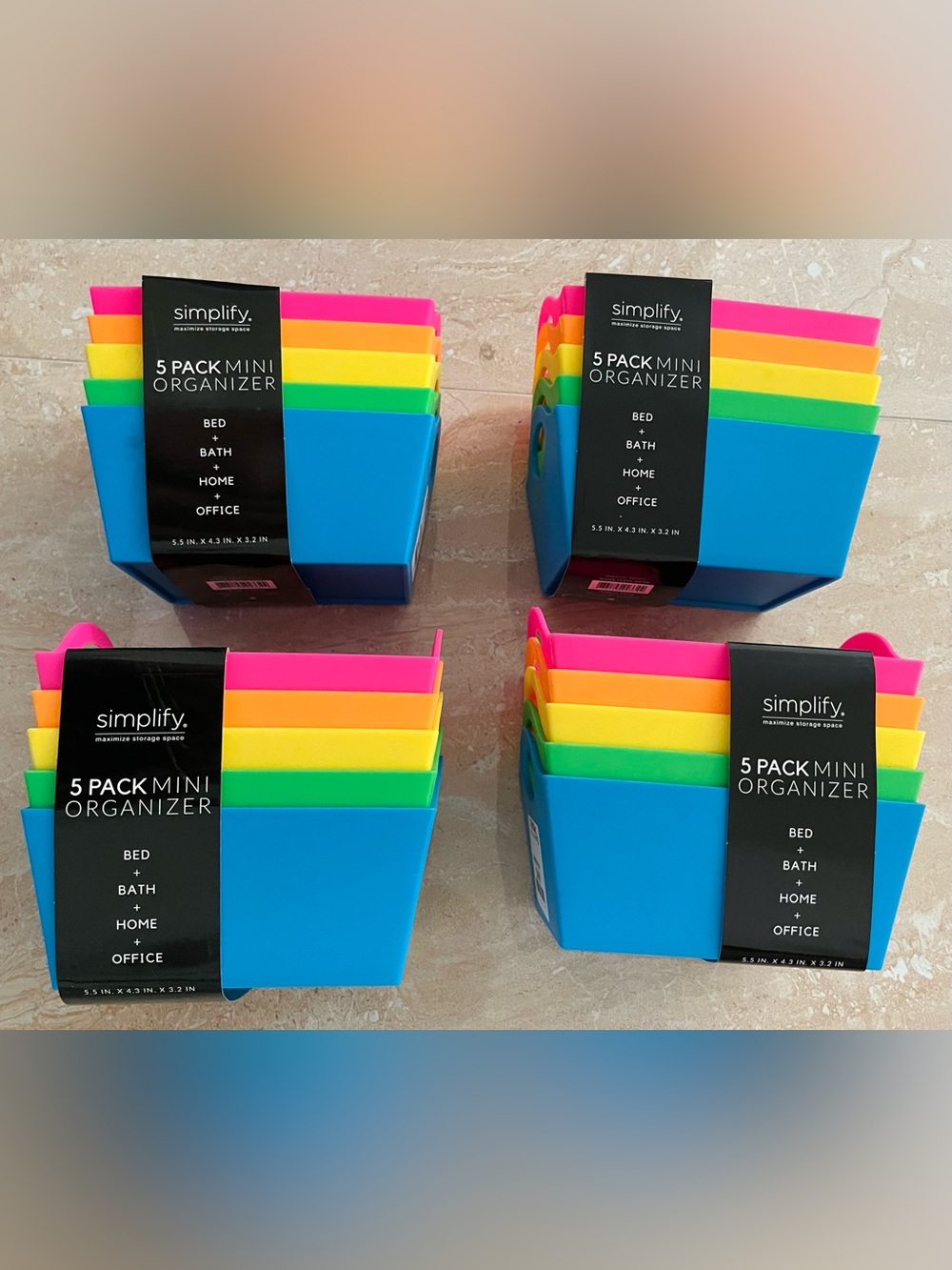 20pk Simplify Neon Mini Organizers